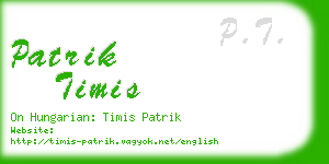 patrik timis business card